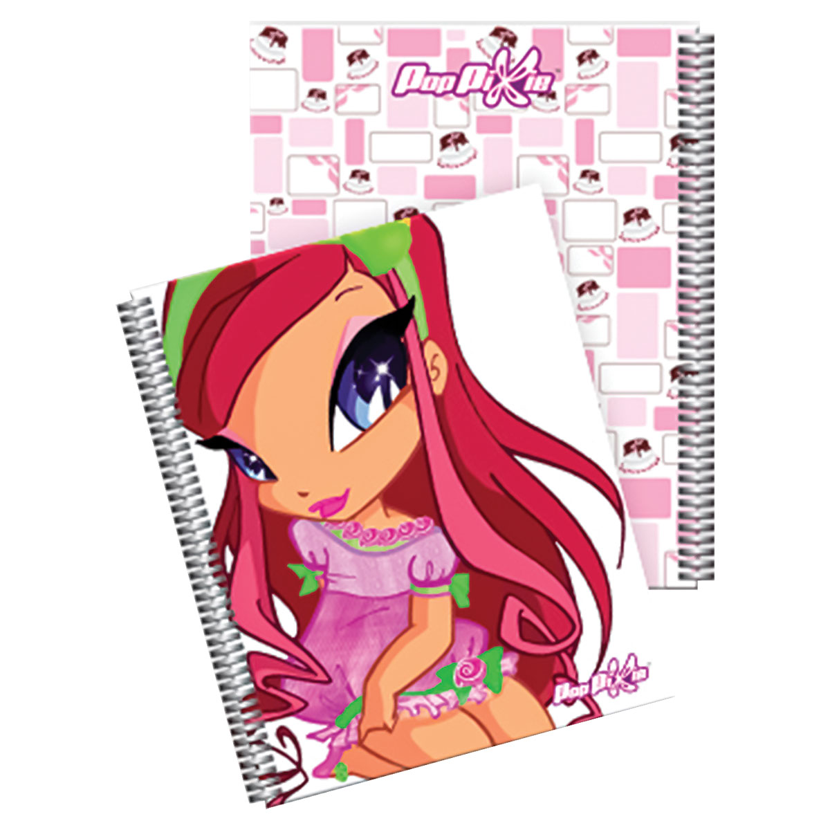 POPPIXIE CA-Caderno A5 capa dura linhas espiral 100 fls